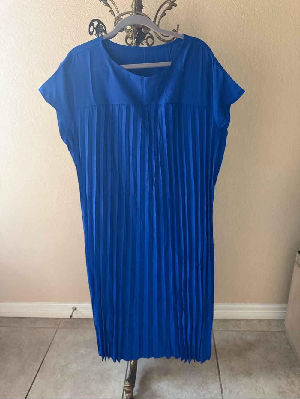 Pleated Royal Blue Maxi Dress - Casual Chic